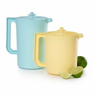 Tupperware Pastel Blue and Yellow Pitcher Set